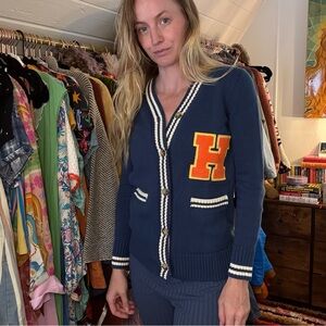 Hammies Letterman Cardigan with Orange Letter Patch